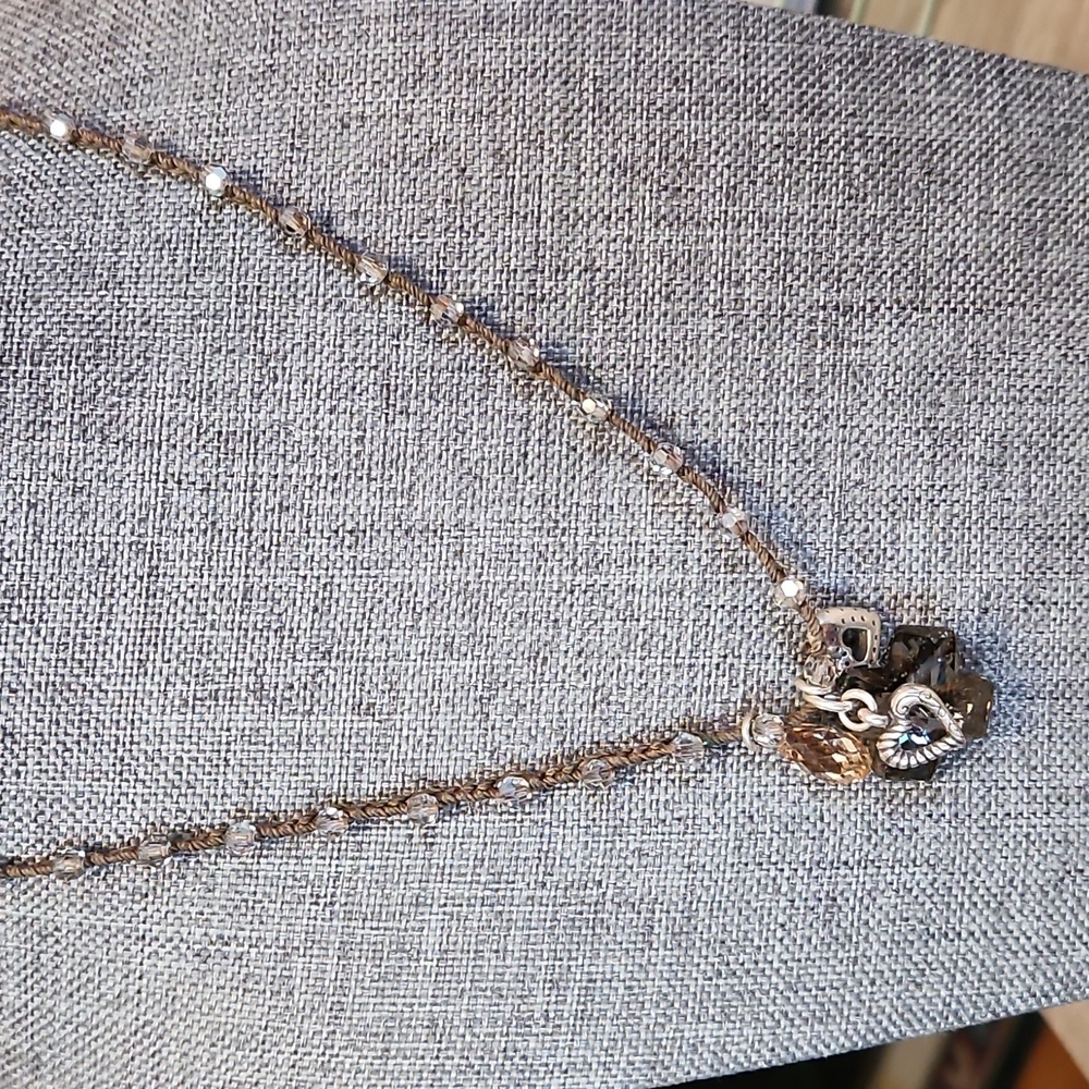 Brighton adjustable brown necklace With Matching Earrings